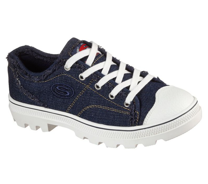 Skechers Roadies - Denim Daze - Womens Sneakers Black/White [AU-MJ8975]